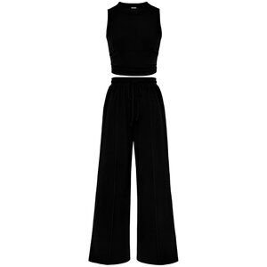 NWT BTFBM Women's Cropped Sleeveless Tank Top/Wide Leg Pants Size XL